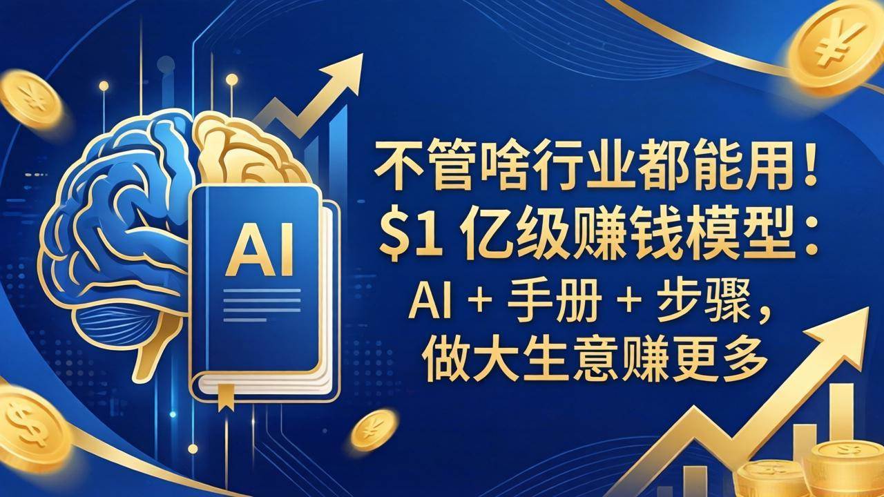 （18055期）不管啥行业都能用！$1 亿级赚钱模型：AI + 手册 + 步骤，做大生意赚更多-星空网创资源