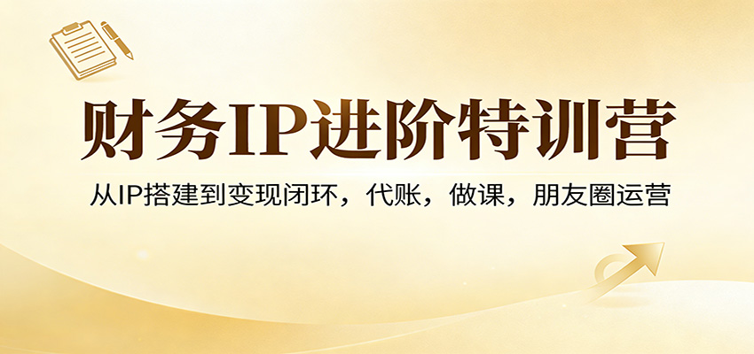 财务IP进阶特训营：从IP搭建到变现闭环，代账，做课，朋友圈运营-星空网创资源