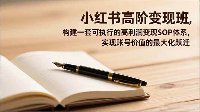 （16633期）小红书高阶变现班，构建一套可执行的高利润变现SOP体系，实现账号价值的最大化跃迁-星空网创资源