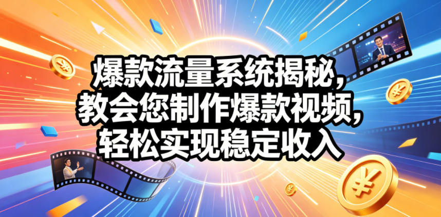 爆款流量系统揭秘,教会您制作爆款视频,轻松实现稳定收入【原创双语字幕】-星空网创资源