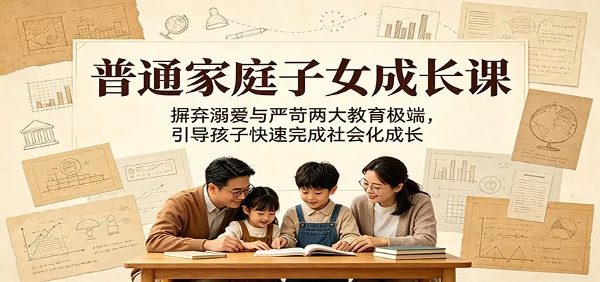 普通家庭子女成长课:摒弃溺爱与严苛两大教育极端,引导孩子快速完成社会化成长-星空网创资源