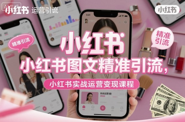小红书图文精准引流,小红书实战运营变现课程-星空网创资源