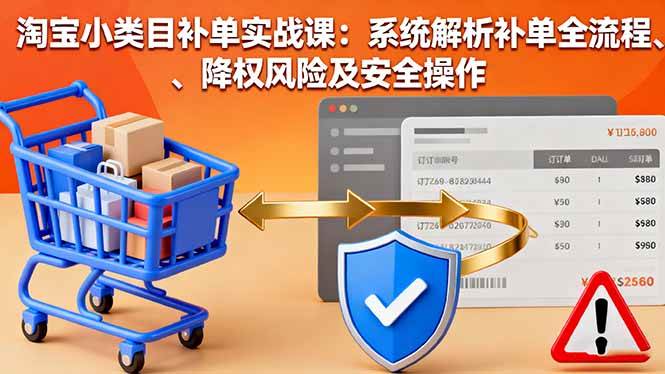 (16239期)淘宝小类目补单实战课:系统解析补单全流程、降权风险及安全操作-星空网创资源