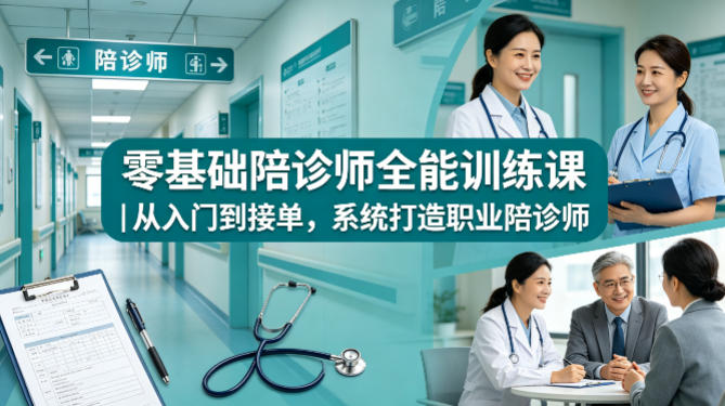 零基础陪诊师全能训练课|从入门到接单,系统打造职业陪诊师-星空网创资源