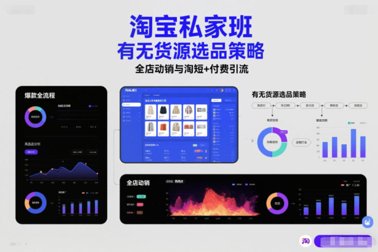 淘宝私家班,有无货源选品策略,高成功率爆款全流程打法,全店动销与淘短+付费引流(更新)-星空网创资源