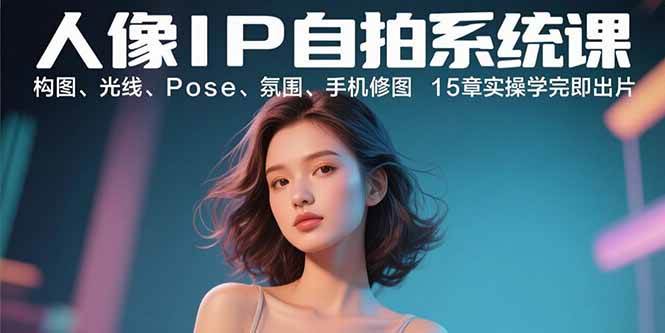 (15920期)人像IP自拍系统课:构图、光线、Pose、氛围、手机修图 15章实操学完即出片-星空网创资源