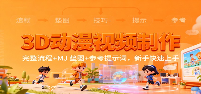 3D动漫视频制作，完整流程+MJ 垫图+参考提示词，新手快速上手-星空网创资源