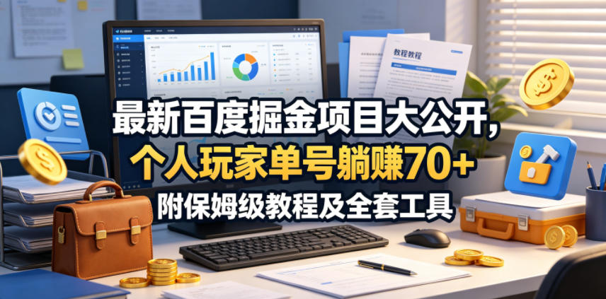 最新百度掘金项目大公开，个人玩家单号躺賺70+，附保姆级教程及全套工具【揭秘】-星空网创资源