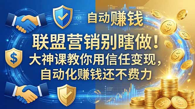 (18242期)联盟营销别瞎做!大神课教你用信任变现,自动化赚钱还不费力【原创双语字幕】-星空网创资源