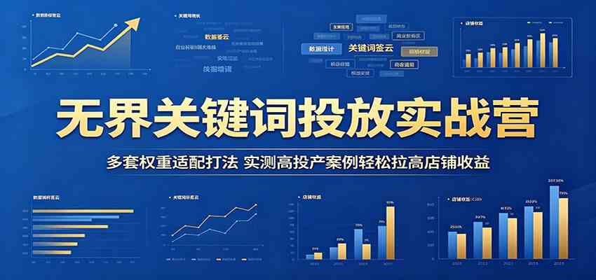 无界关键词投放实战营：多套权重适配打法，实测高投产案例轻松拉高店铺收益-星空网创资源