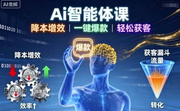 Ai智能体课,降本增效,一键爆款,轻松获客-星空网创资源