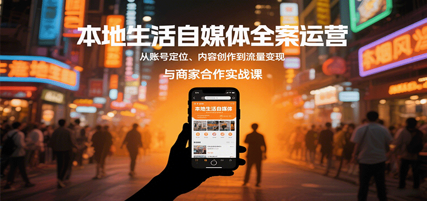 本地生活自媒体全案运营，从账号定位、内容创作到流量变现与商家合作实战课-星空网创资源
