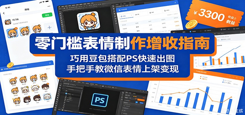 零门槛表情制作增收指南:巧用豆包搭配 PS 快速出图,手把手教微信表情上架变现-星空网创资源