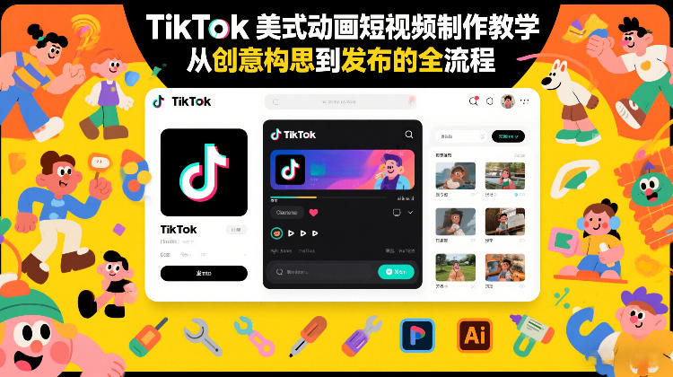 TikTok美式动画短视频制作教学,从创意构思到发布的全流程-星空网创资源