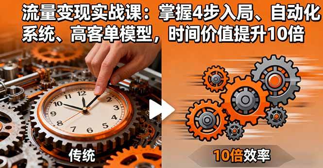 (16197期)流量变现实战课:掌握4步入局、自动化系统、高客单模型,时间价值提升10倍-星空网创资源