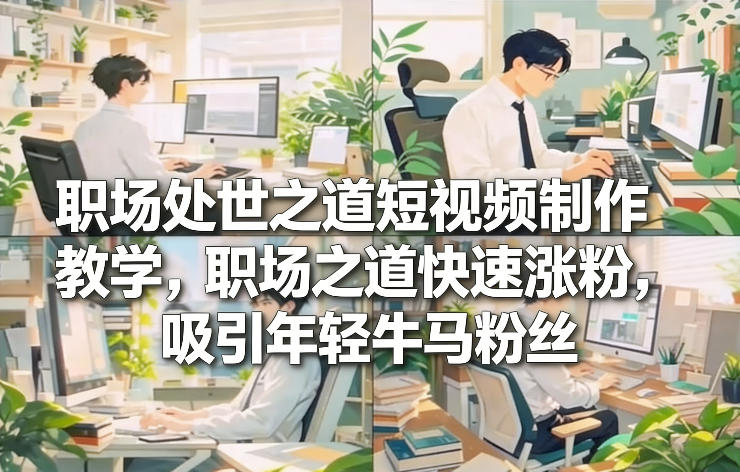 职场处世之道短视频制作教学,职场之道快速涨粉,吸引年轻牛马粉丝-星空网创资源