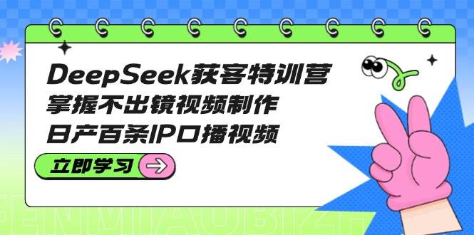 DeepSeek获客特训营:掌握不出镜视频制作,日产百条IP口播视频-星空网创资源