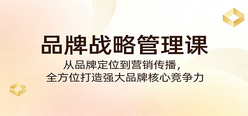 品牌战略管理课：从品牌定位到营销传播，全方位打造强大品牌核心竞争力-星空网创资源