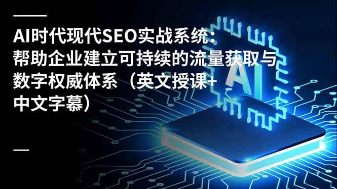 （16760期）AI时代现代SEO实战系统：帮助企业建立可持续的流量获取与数字权威体系（英文授课+中文字幕）-星空网创资源