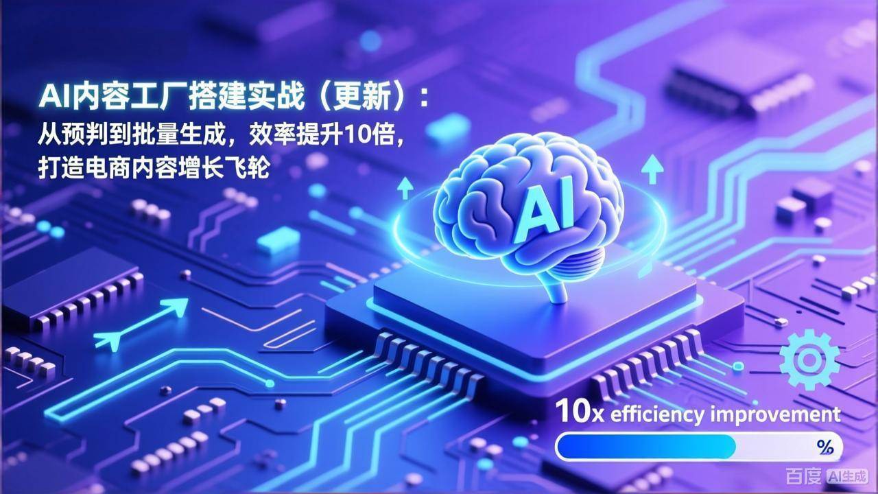 (17210期)AI内容工厂搭建实战(更新):从预判到批量生成,效率提升10倍,打造电商内容增长飞轮 (17210期)AI内容工厂搭建实战(更新):从预判到批量生成,效率提升10倍,打造电商内容增长飞轮