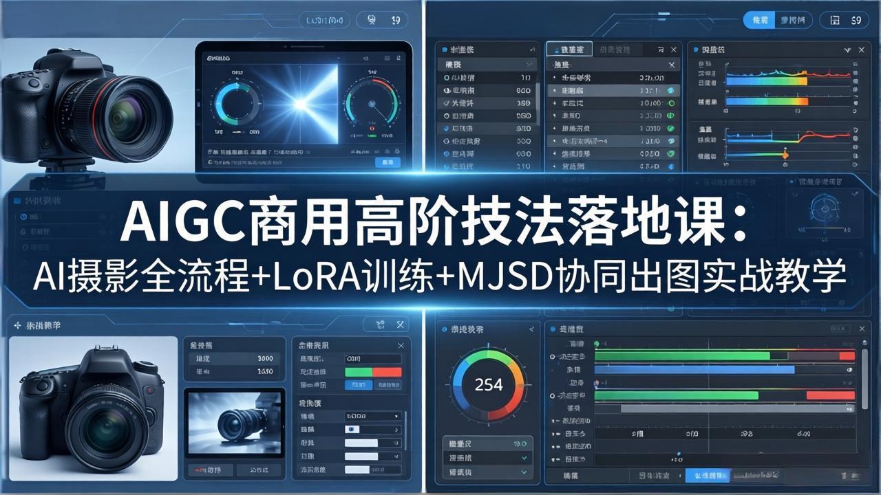 AIGC商用高阶技法落地课:AI摄影全流程+LoRA训练+MJSD协同出图实战教学 AIGC商用高阶技法落地课:AI摄影全流程+LoRA训练+MJSD协同出图实战教学