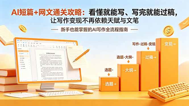 (18485期)AI短篇+网文通关攻略-更新4月:看懂就能写、写完就能过稿,让写作变现不再依赖天赋与文笔-星空网创资源