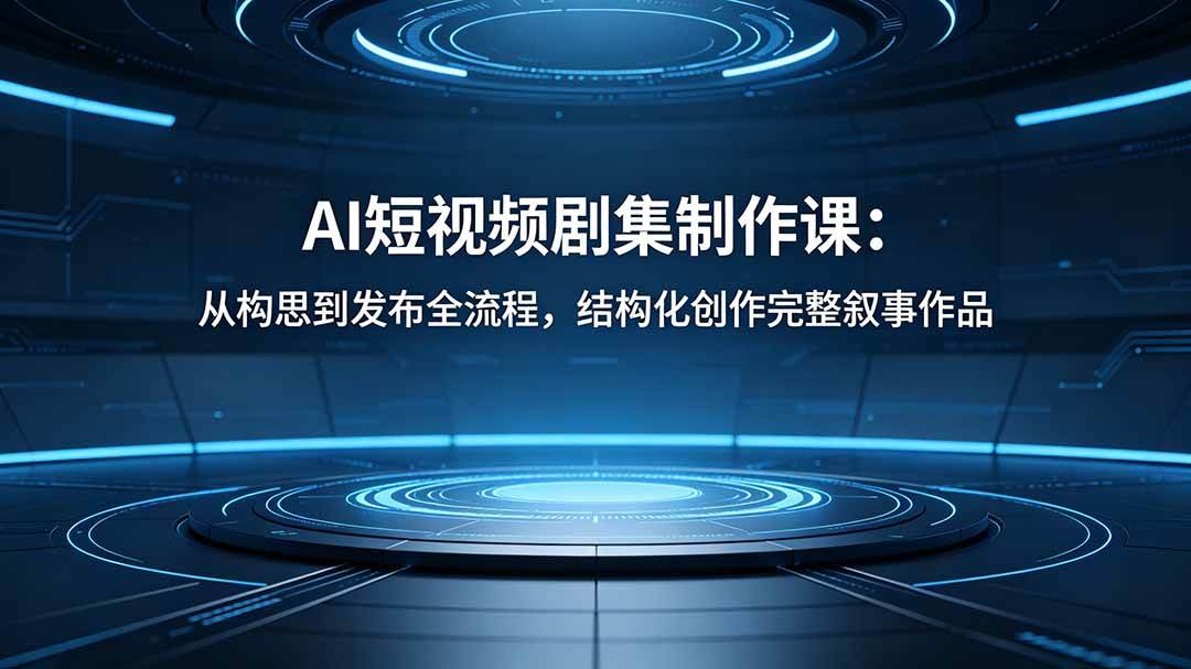 （18414期）AI短视频剧集制作课：从构思到发布全流程，结构化创作完整叙事作品-星空网创资源