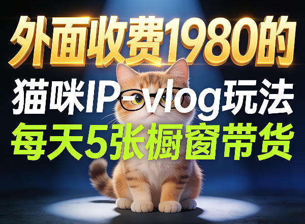 宠物赛道猫咪IP-vlog玩法,26条视频涨粉29W,每天5张橱窗带货拆解-星空网创资源