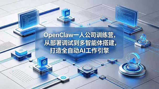 OpenClaw 一人公司训练营,从部署调试到多智能体搭建,打造全自动 AI 工作引擎-星空网创资源