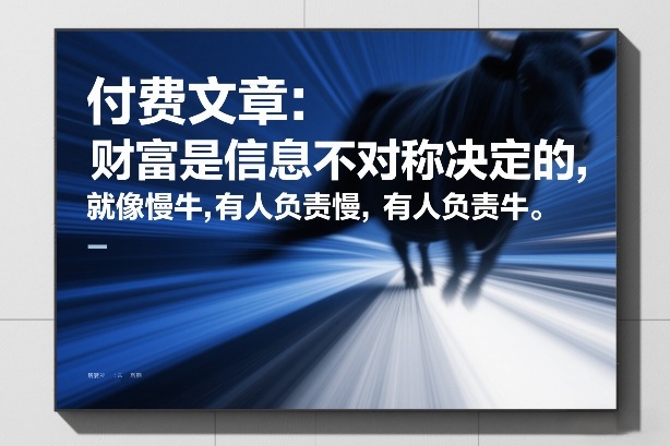 付费文章:财富是信息不对称决定的,就像慢牛,有人负责慢,有人负责牛-星空网创资源