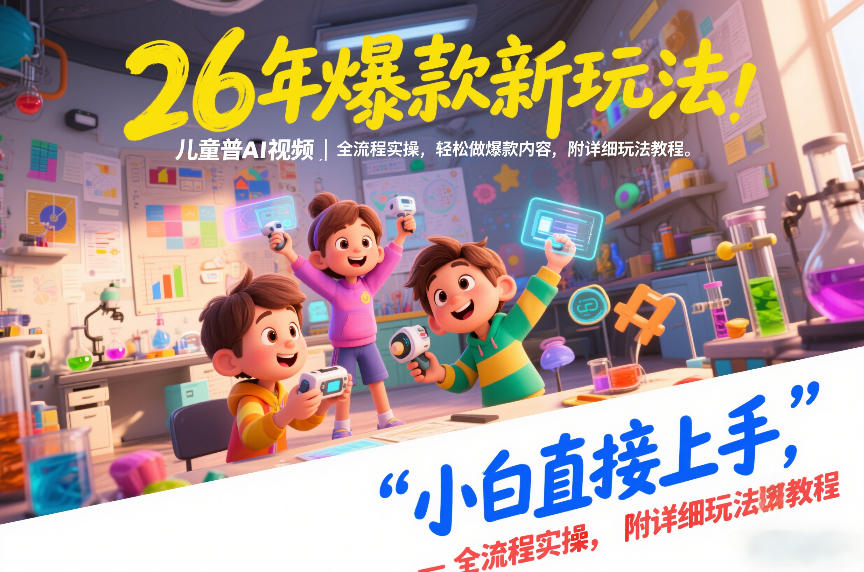 26年爆款新玩法，儿童科普AI视频，全流程实操，轻松做爆款内容，小白直接上手，附详细玩法教程-星空网创资源