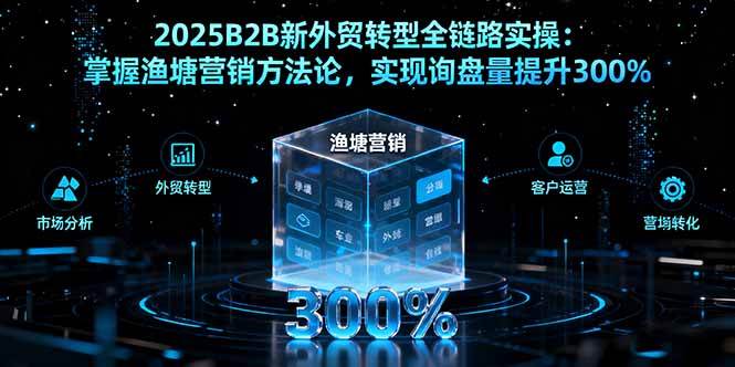 (16129期)2025B2B新外贸转型全链路实操:掌握渔塘营销方法论,实现询盘量提升300%-星空网创资源