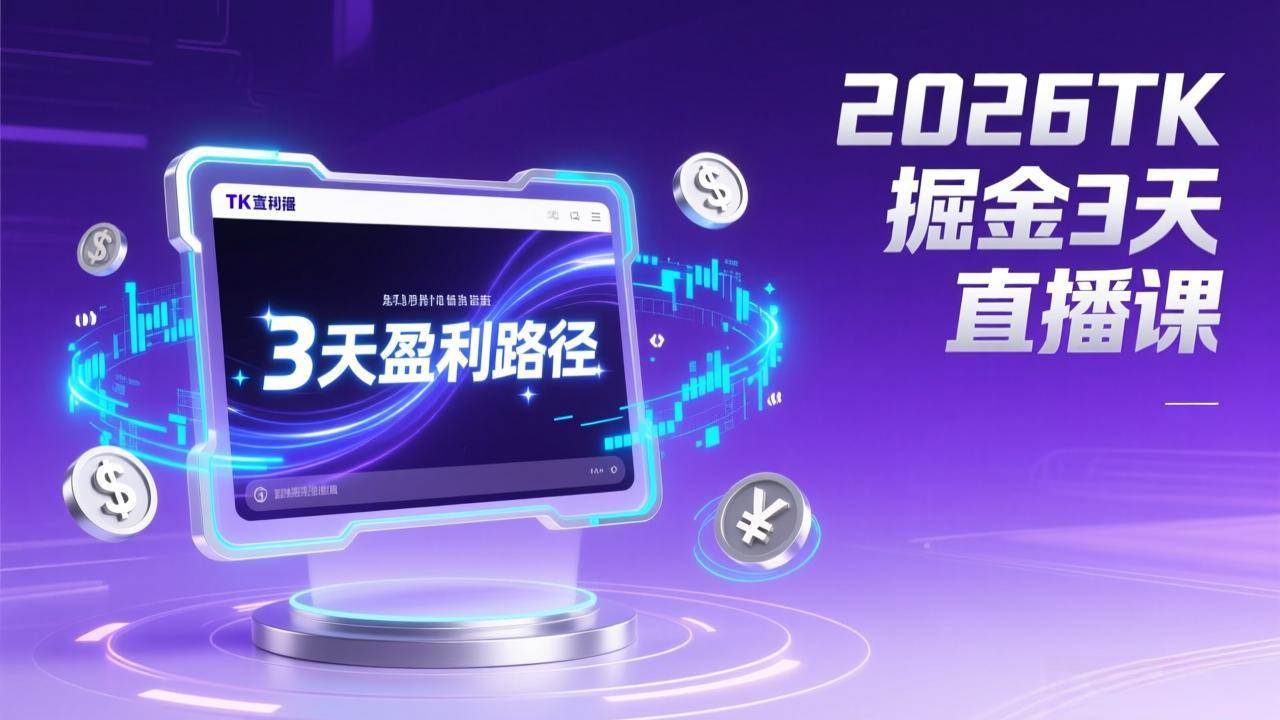 (17147期)2026TK掘金直播课,起号涨粉+直播带货+商单变现+3天打通盈利路径,月入过万美金 (17147期)2026TK掘金直播课,起号涨粉+直播带货+商单变现+3天打通盈利路径,月入过万美金
