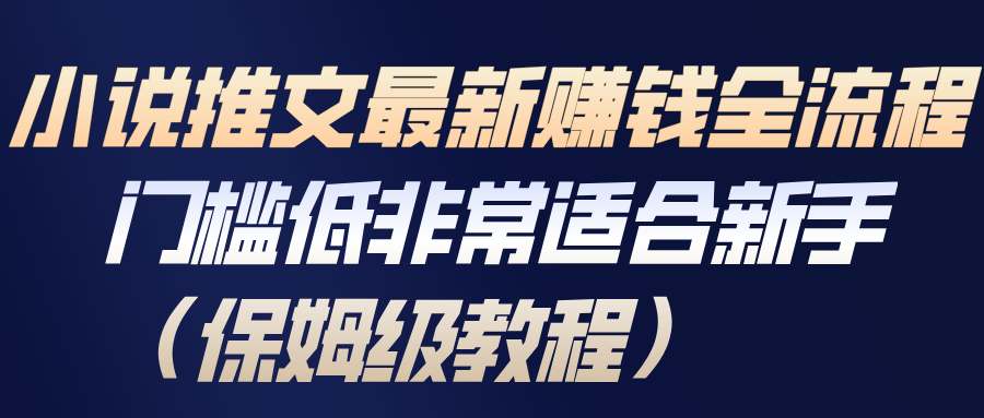 小说推文最新赚钱全流程，门槛低非常适合新手(保姆级教程)-星空网创资源