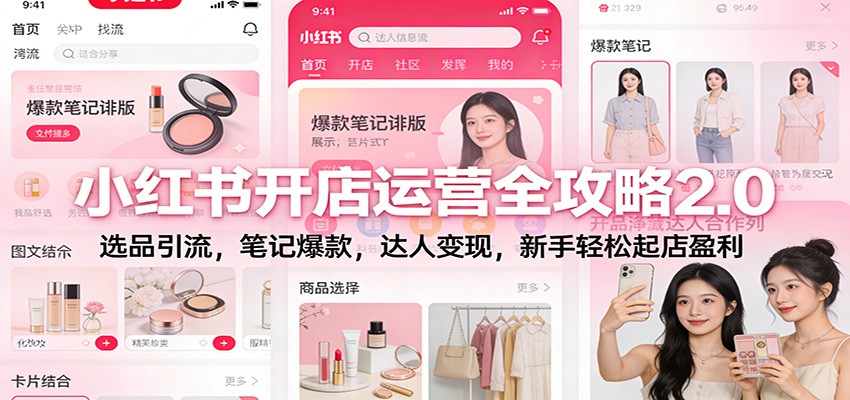小红书开店运营全攻略2.0：选品引流，笔记爆款，达人变现，新手轻松起店盈利-星空网创资源