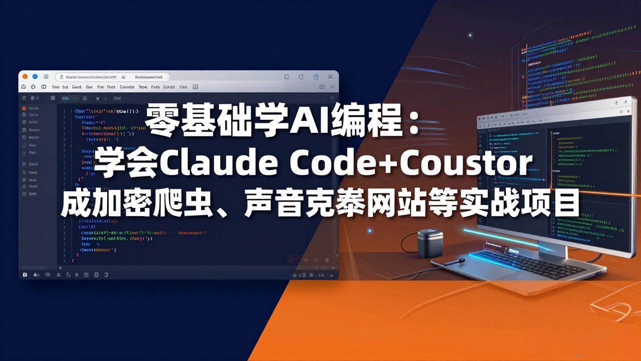 (17941期)零基础学AI编程:学会Claude Code+Cursor完成加密爬虫、声音克隆网站等实战项目-星空网创资源