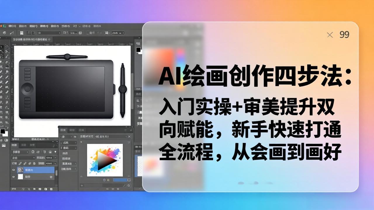 AI绘画创作四步法：入门实操+审美提升双向赋能，新手快速打通全流程，从会画到画好-星空网创资源