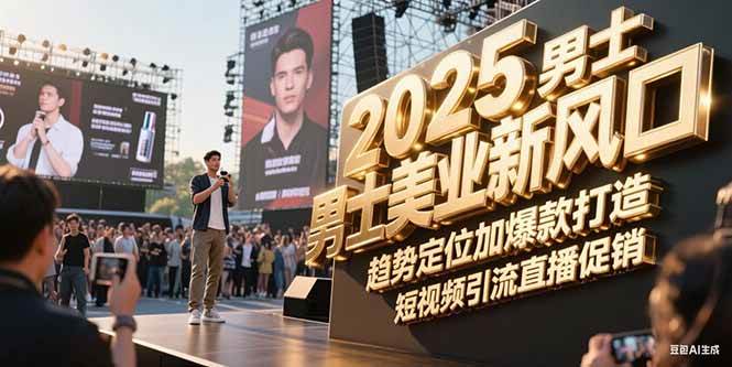 2025男士美业新风口,趋势定位加爆款打造,短视频引流直播促销-星空网创资源