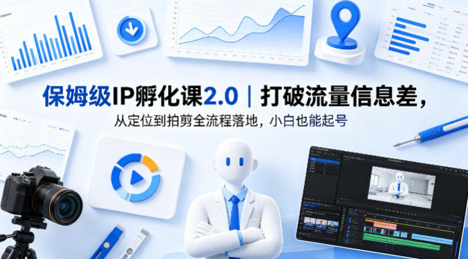 保姆级IP孵化课2.0|打破流量信息差,从定位到拍剪全流程落地,小白也能起号-星空网创资源