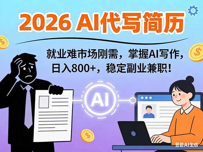 AI代写简历,超暴利,用万能模板月入1-3万实战教程,2026年市场刚需!-星空网创资源
