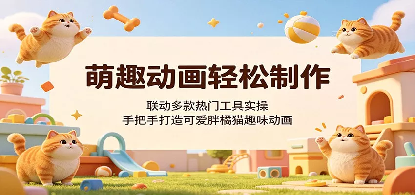 萌趣动画轻松制作，联动多款热门工具实操，手把手打造可爱胖橘猫趣味动画-星空网创资源