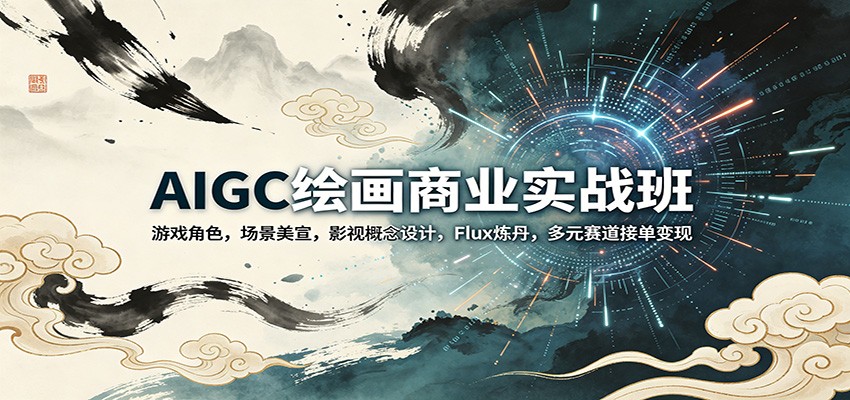 AIGC绘画商业实战班：游戏角色，场景美宣，影视概念设计，Flux炼丹，多元赛道接单变现-星空网创资源