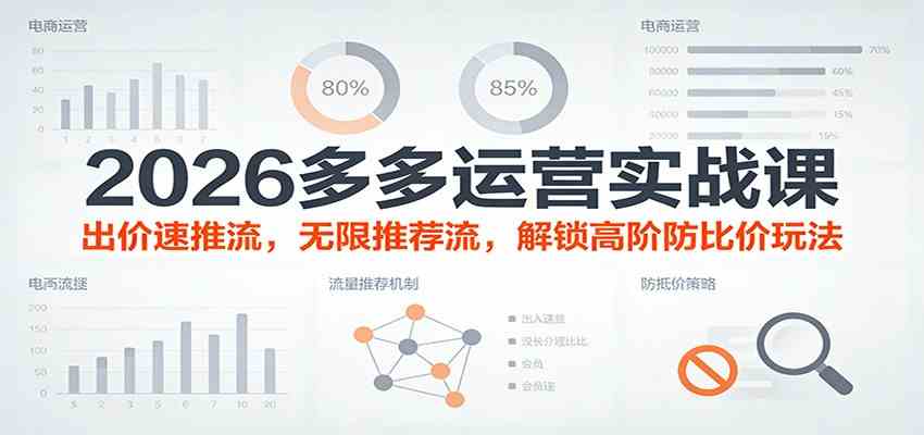 2026多多运营实战课:出价速推流,无限推荐流,解锁高阶防比价玩法(更新)-星空网创资源