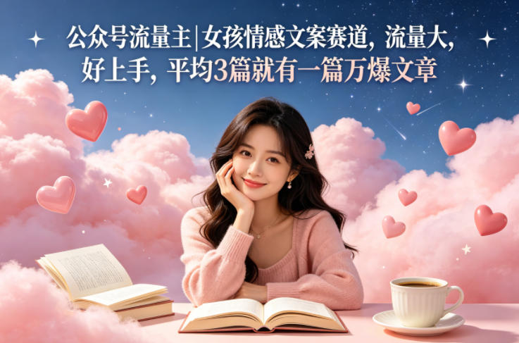 公众号流量主女孩情感文案赛道,流量大,好上手,平均3篇就有一篇万爆文章-星空网创资源