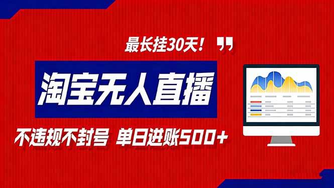 (16866期)2026淘宝无人直播带货,不违规不封号,每日收益500+,最长挂30 天! (16866期)2026淘宝无人直播带货,不违规不封号,每日收益500+,最长挂30 天!