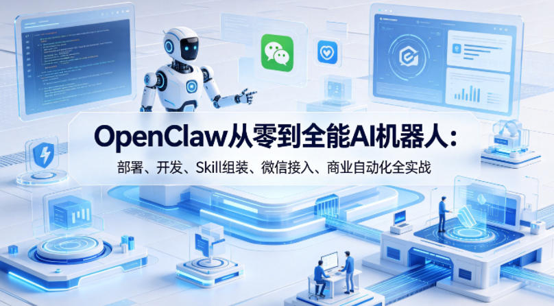 OpenClaw从零到全能AI机器人:部署、开发、Skill组装、微信接入、商业自动化全实战-星空网创资源