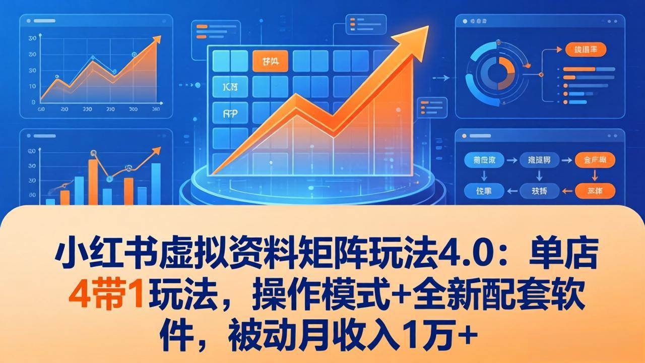 (17730期)小红书虚拟资料矩阵玩法4.0:单店4带1玩法,操作模式+全新配套软件,被动月收入1万+-星空网创资源