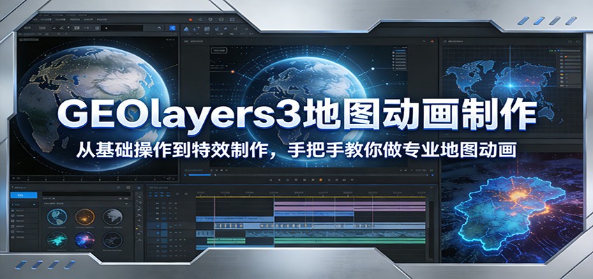 GEOlayers3地图动画制作:从基础操作到特效制作,手把手教你做专业地图动画-星空网创资源