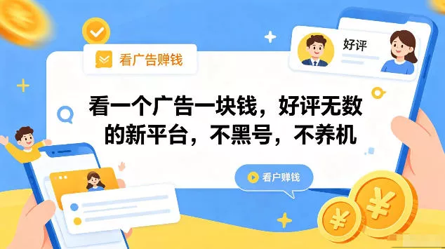 看一个广告一块钱,好评无数的新平台,不黑号,不养机,一部手机一天撸几十,可矩阵【揭秘】-星空网创资源