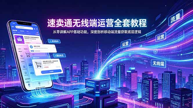 (18904期)速卖通无线端运营全套教程,从零讲解APP基础功能,深度剖析移动端流量获取底层逻辑-星空网创资源